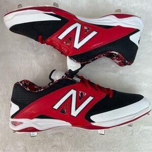 New Balance Red/Black Low Baseball Cleats Spikes NEW with Box